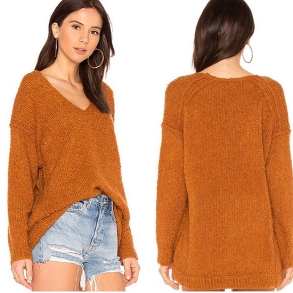 Free People Lofty Pumpkin/Burnt Orange/Rust Sweater S - Picture 5 of 5